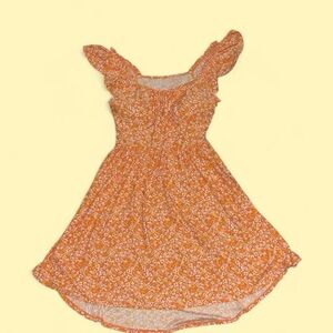 No Boundaries Orange Floral Dress